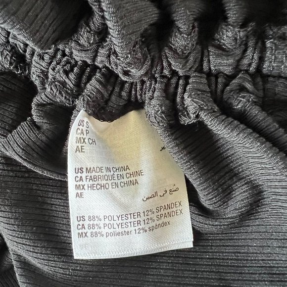 Bar III Sofia Richie Womens Bodycon‎ Dress Size Small Ribbed Ruched Black NWT - Picture 6 of 8